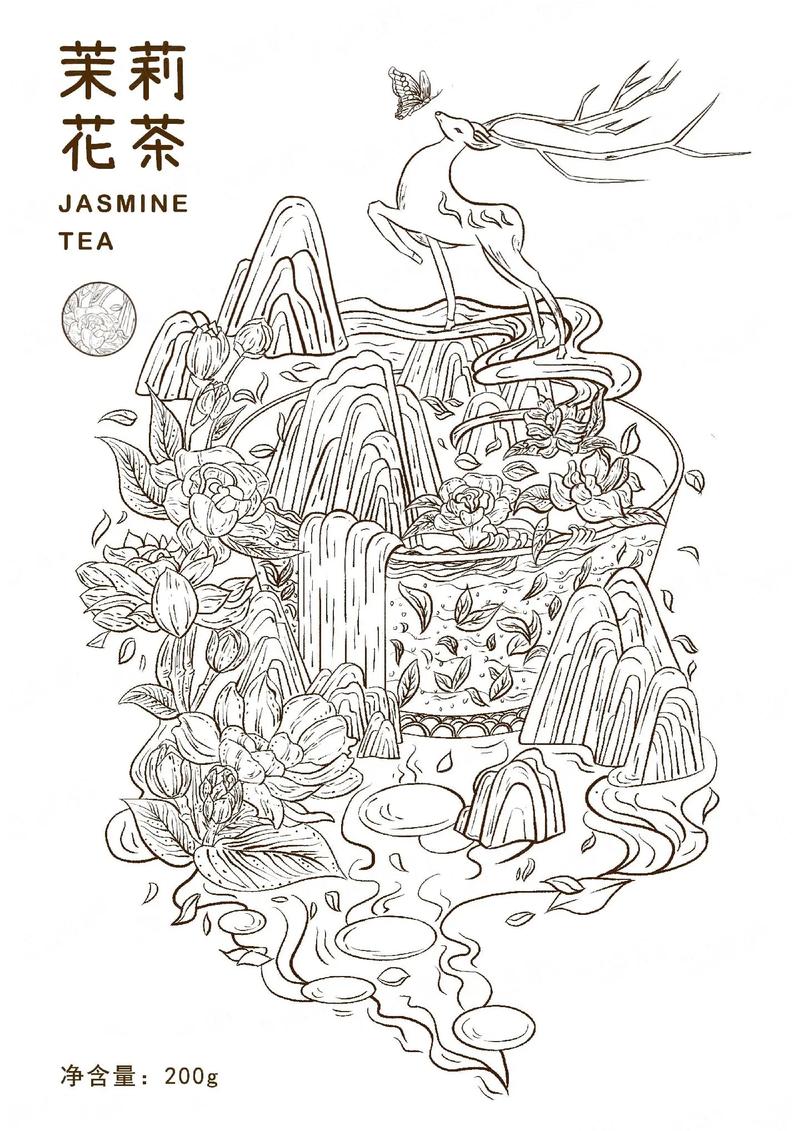 平面班产品包装线稿作品欣赏——小倍老师课上创作方法传授与文艺创作解析