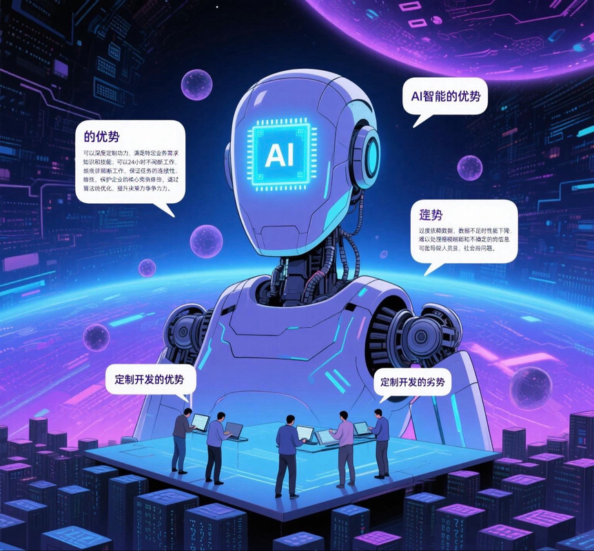 做开发的小麦芽:ai智能vs定制开发